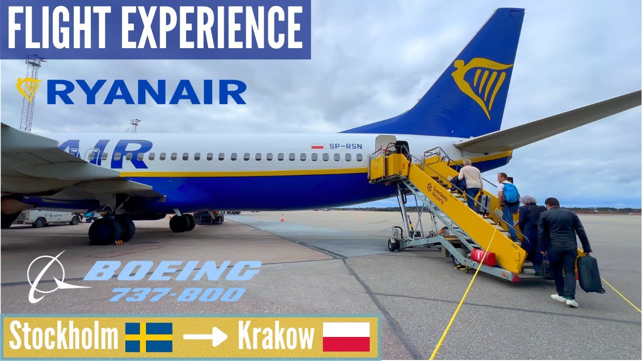 🇸🇪  FLIGHT EXPERIENCE  RYANAIR  Boeing 737-800  Stockholm 🇸🇪 → Krakow 🇵🇱