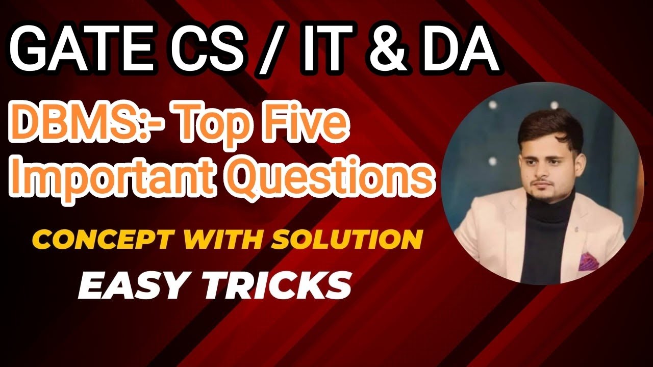 Top :- 5 most important questions in DBMS 🔥💯#gate #education #iit #pyq #trick #trending 