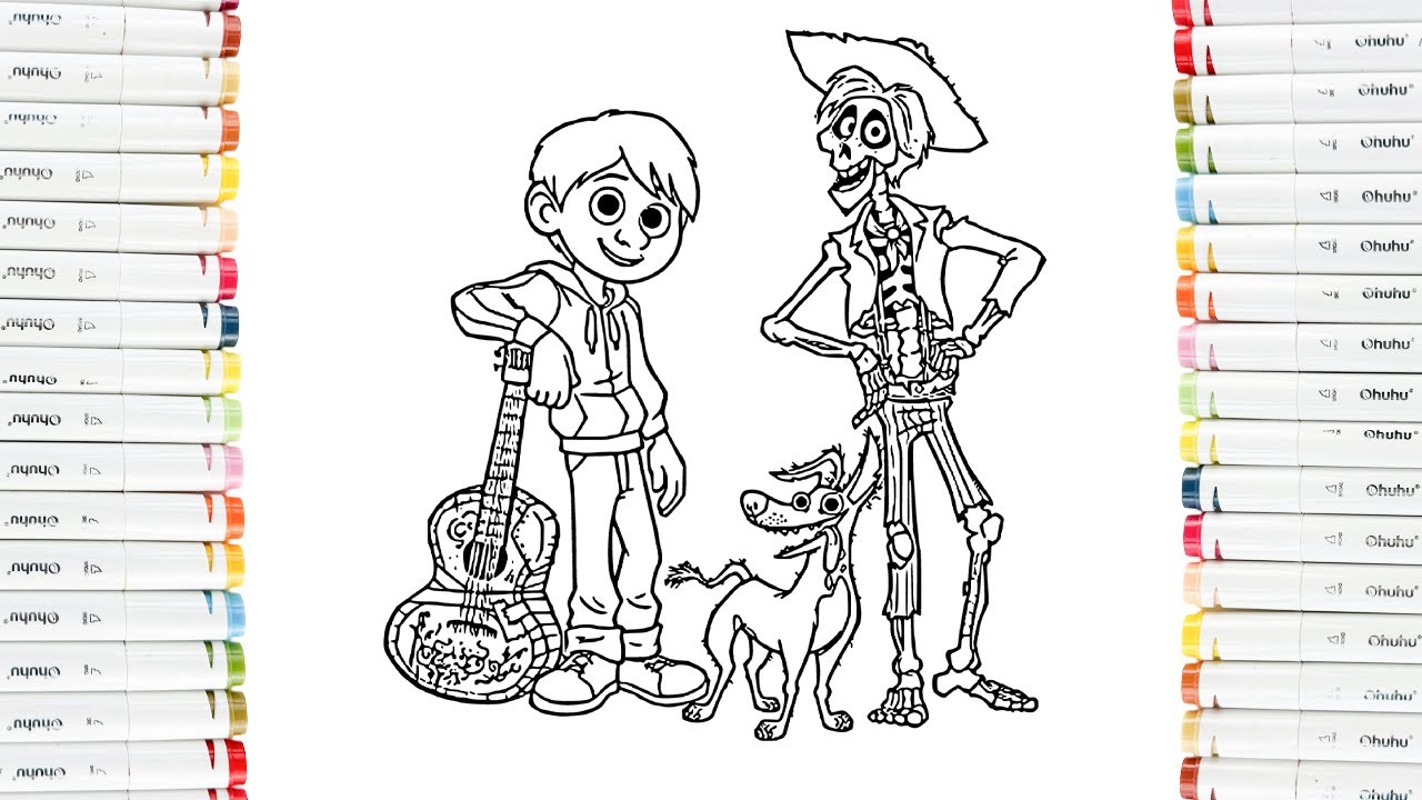 🪇💀Coco Disney movie - How to COLORING Coco - Coloring Coco with me for Halloween!