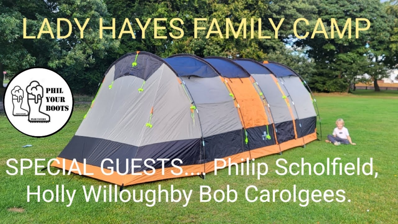 Lady Heyes family camp featuring Philip Scholfield, Holly Willoughby and Bob Carolgees