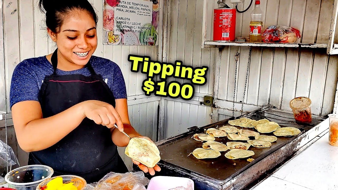 $100 Dollar Tip To Mexican Street Food Vendor