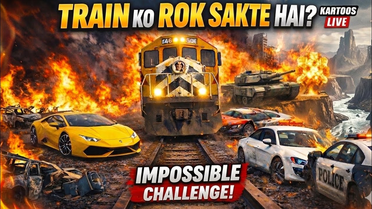 GTA 5 Mein 🚂Train Ko Rokna Possible Hai? 😱 | Kartoos Live 🔥