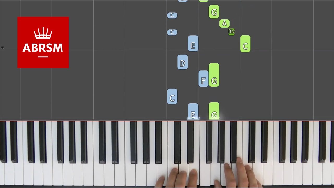 La Mourisque / ABRSM Piano Grade 2 2017 & 2018, A:3 / Synthesia 'live keys' tutorial