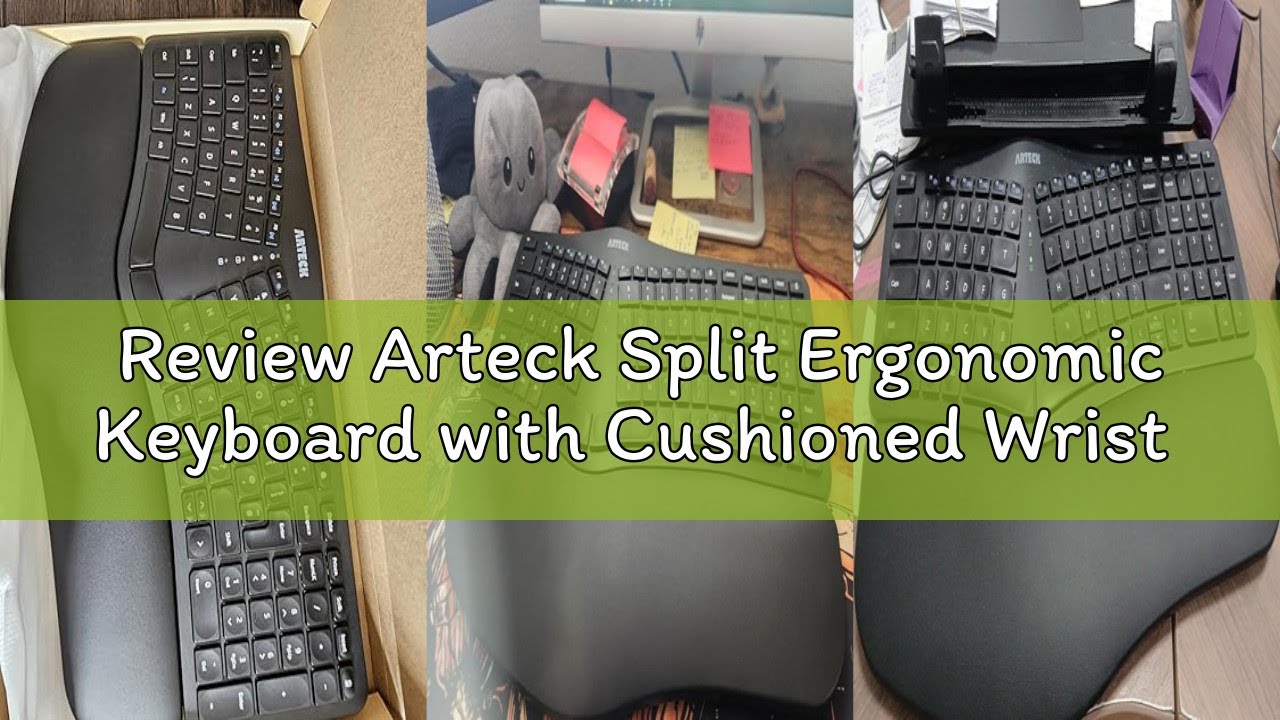 Review Arteck Split Ergonomic Keyboard with Cushioned Wrist and Palm Rest, 2.4G USB Wireless Comfort