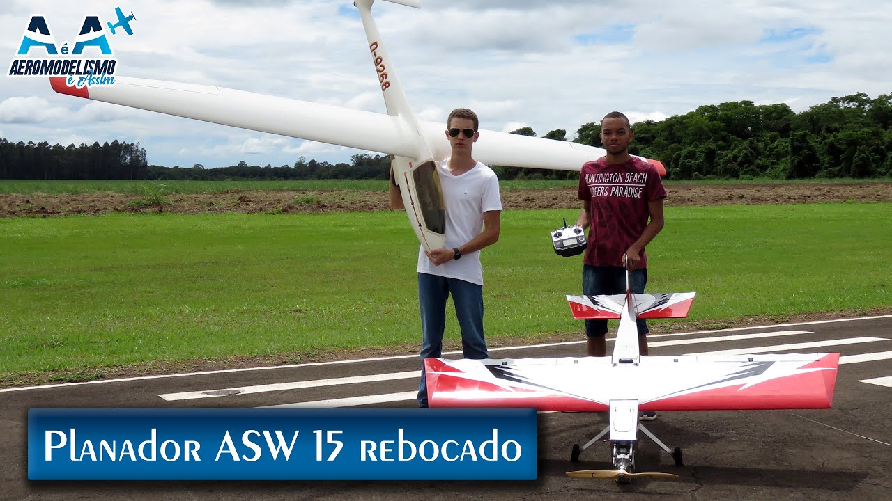 Planador ASW 15 GIGANTE rebocado por um STICK 35cc