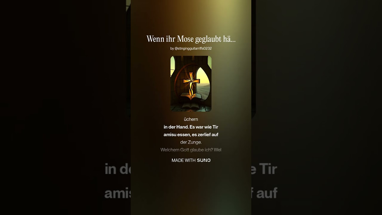 41 5 Wenn ihr Mose geglaubt hättet        16 01 2000