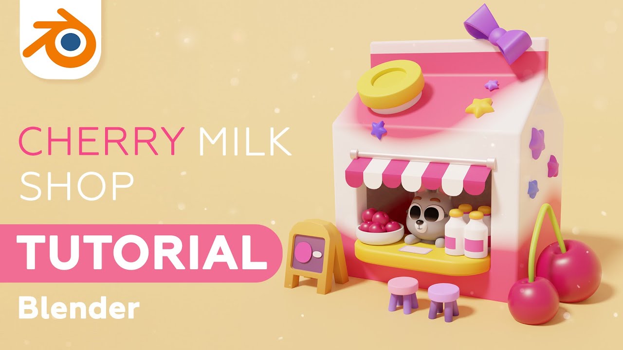 Blender Tutorial | 3D Modeling Cherry Dairy Store