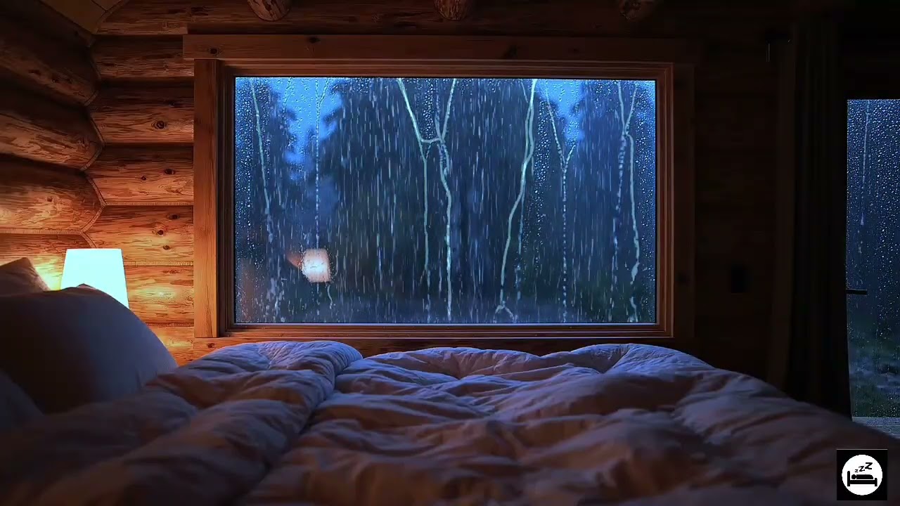 Heavy  Rain Sounds on Window for deep sleep #9 | No Music | 4 Hours