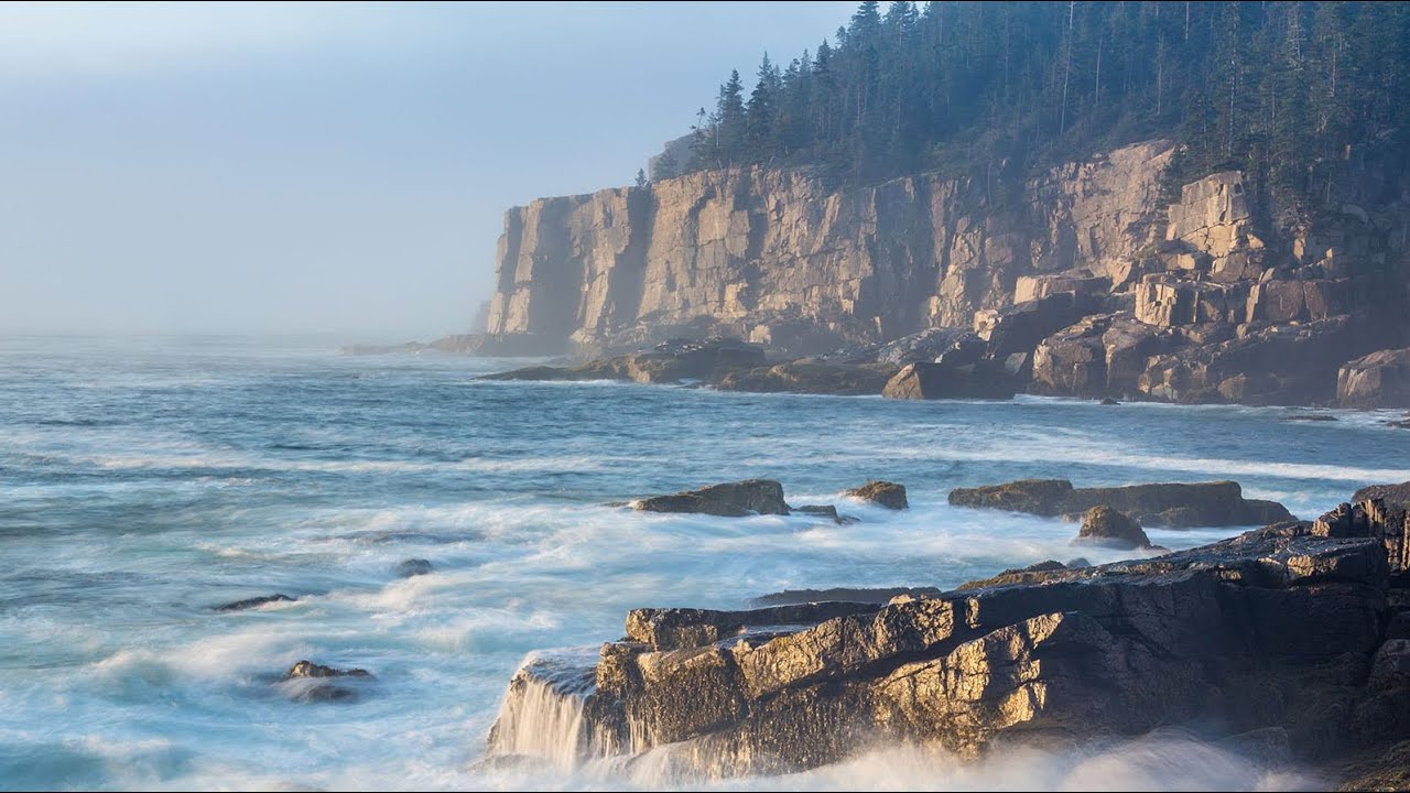 Summer Views at Otter Cliff -  Acadia National Park | 4K Drone Footage