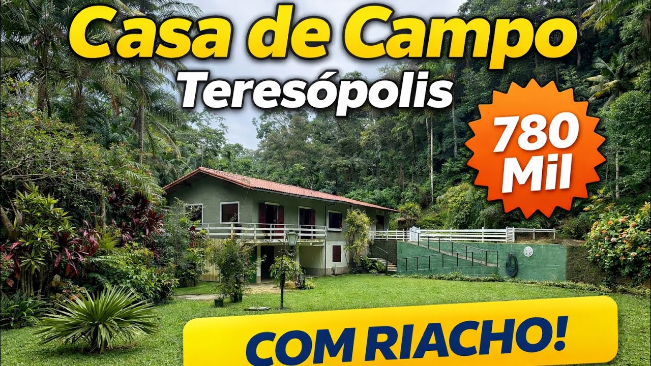 CASA DE CAMPO COM CACHOEIRA EM QUEBRA FRASCOS- TERESÓPOLIS/RJ.