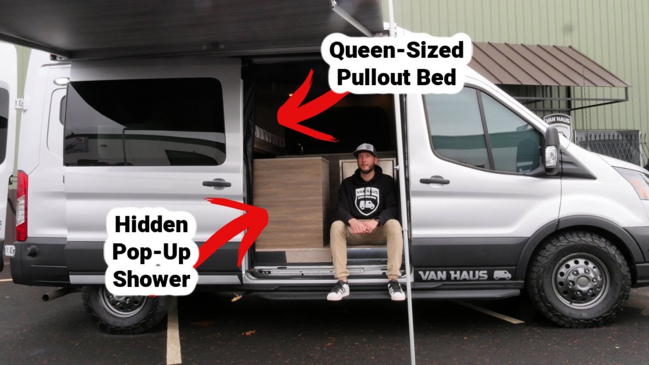 FORD TRANSIT VAN TOUR | Hidden Pop-Up Shower, On Demand Hot Water, Luxurious Finishes Throughout