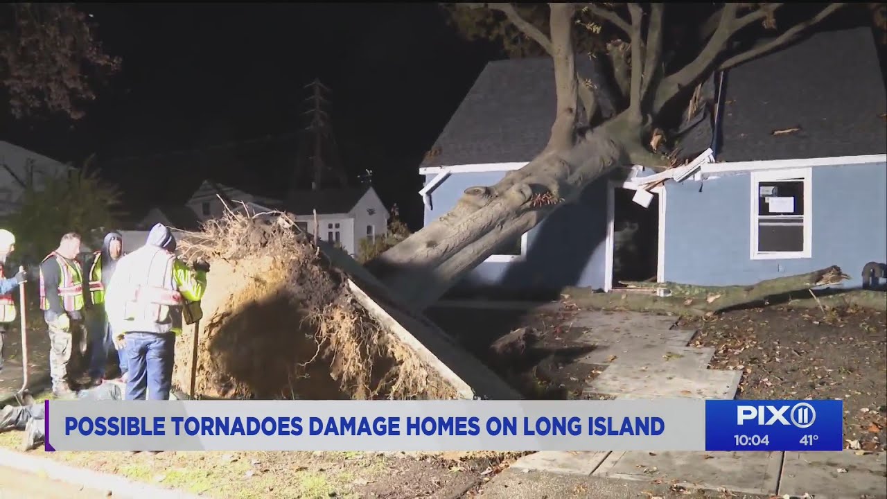 Possible tornadoes damage Long Island homes