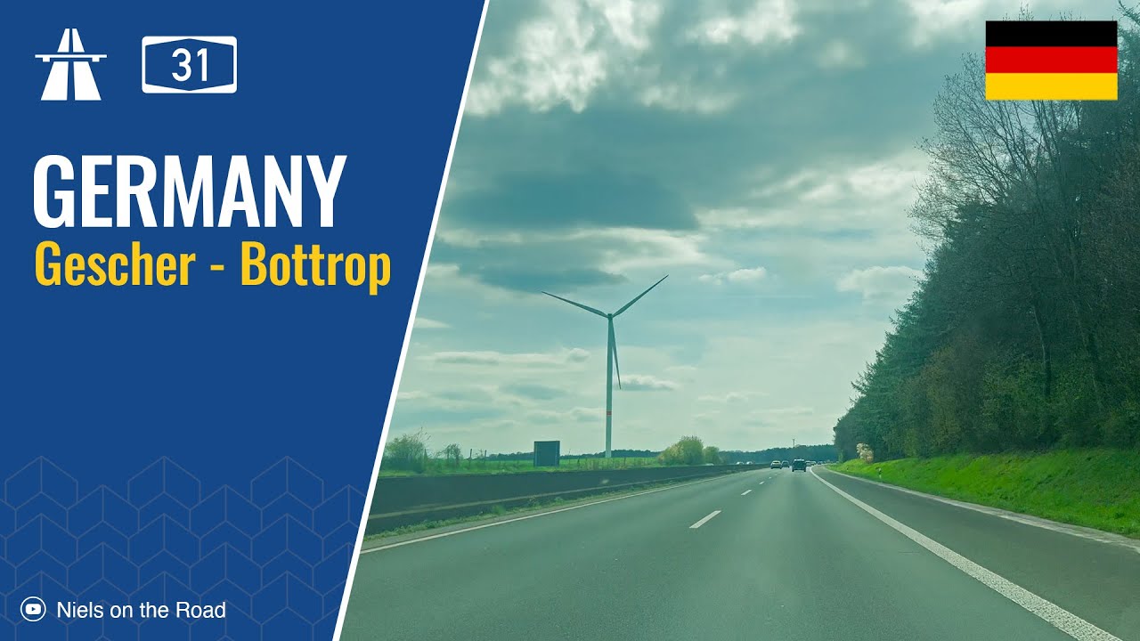 Driving in Germany: Autobahn A31 from Gescher to Bottrop