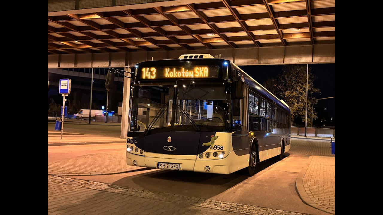 Solaris Urbino 12 III #PU958 MPK Kraków linia 143 kierunek Podgórze SKA