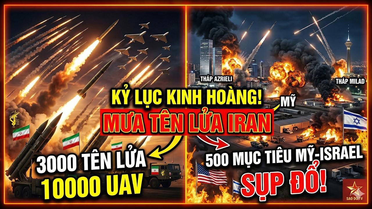 Iran đã phóng 3000 tên lửa, đánh 500 mục tiêu, Mỹ choáng váng, đồng minh hoảng