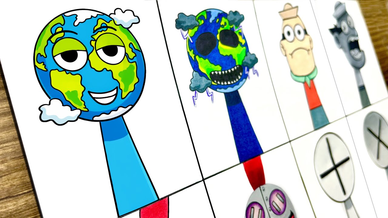 Drawing Incredibox Sprunki OC: Normal VS Horror / NEW My Sprunki OC Phase /The Earth, Tiny Miracle 