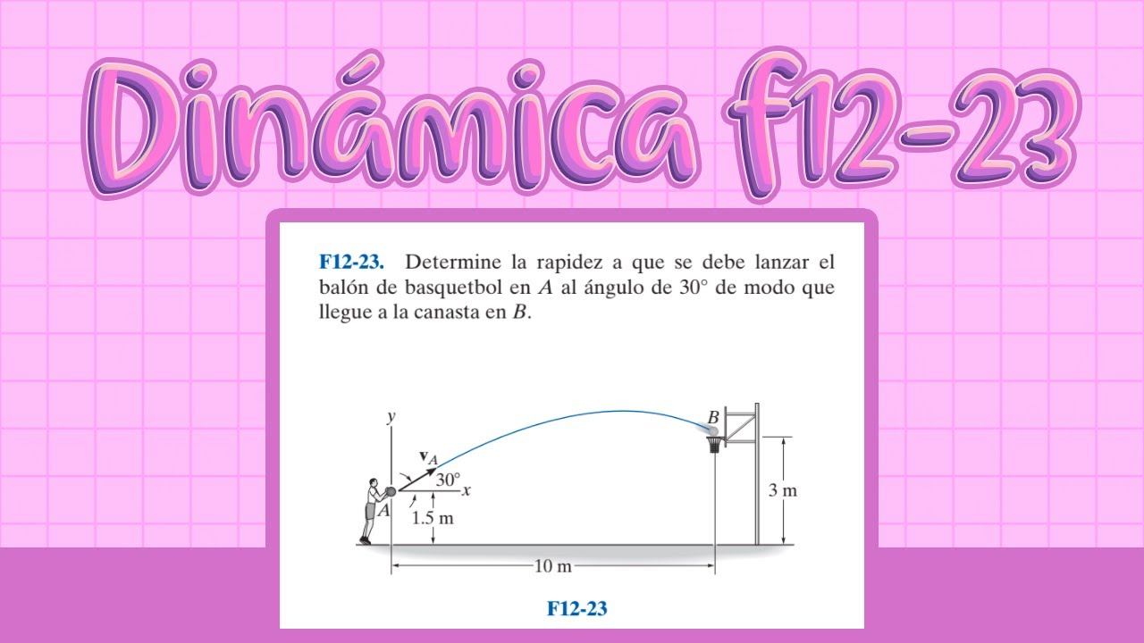 Dinámica Hibbeler: Movimiento de un proyectil -  EJERCICIO F12-23✅