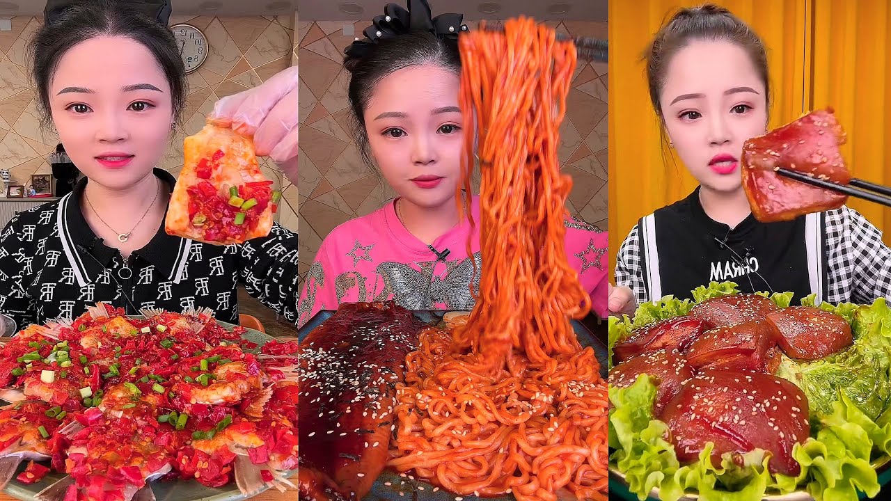 Real Mukbang :) spicy Pork Bellly Soothing Sounds While Enjoying Delicious 먹방 모음이 팅쇼 리얼 사운드 #1616