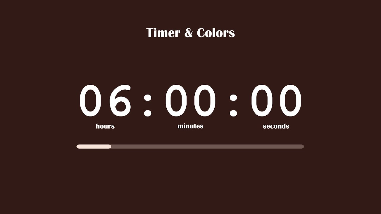 6 Hour Countdown Study Timer 🥥 Coconut Brown