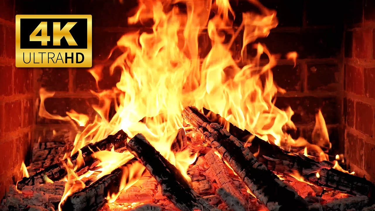 🔥 Cozy Fireplace 4K (12 HOURS). Fireplace with Crackling Fire Sounds. Fireplace Ambience