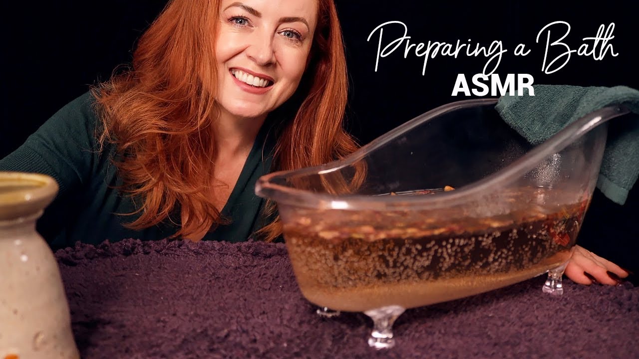 ASMR Bathtime 💤 Preparing Your Bath 💤 Fizzing, Sponge, Petals, Water, Speaking