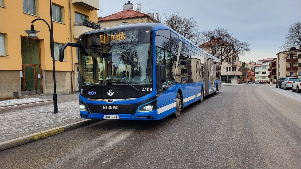 Linje 1 Stureplan-Frihamnen med Keolis 4108