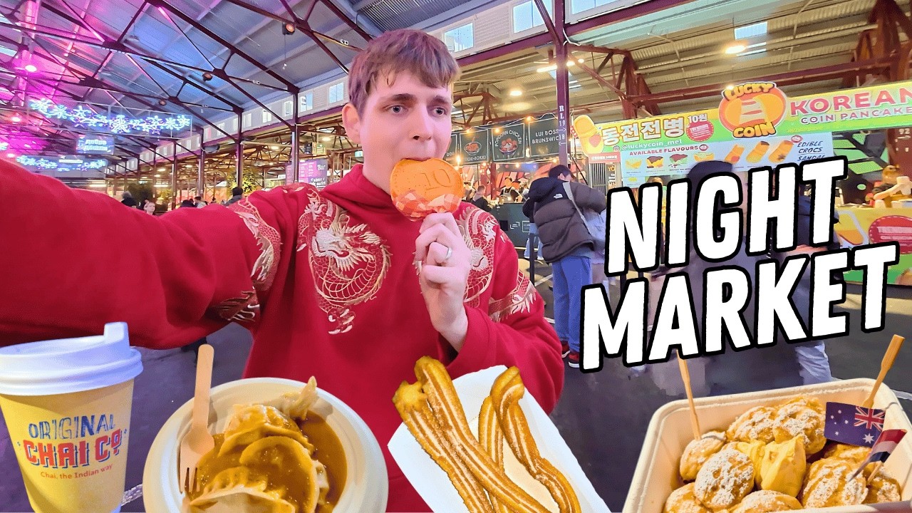 AMERICAN tries AUSTRALIAN NIGHT MARKET in MELBOURNE!!!