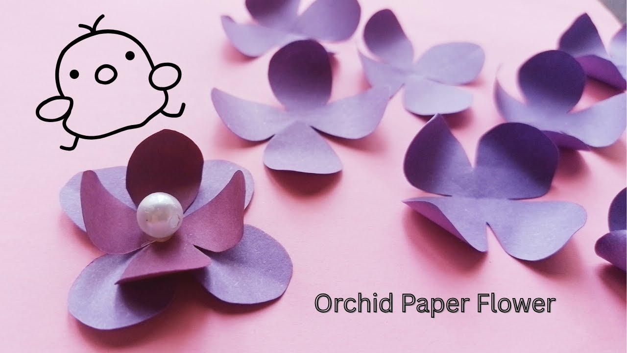 Very Easy Paper Flower Ideas/ Paper Flower Making / DIY flower / Color paper flower / Orchid Flower