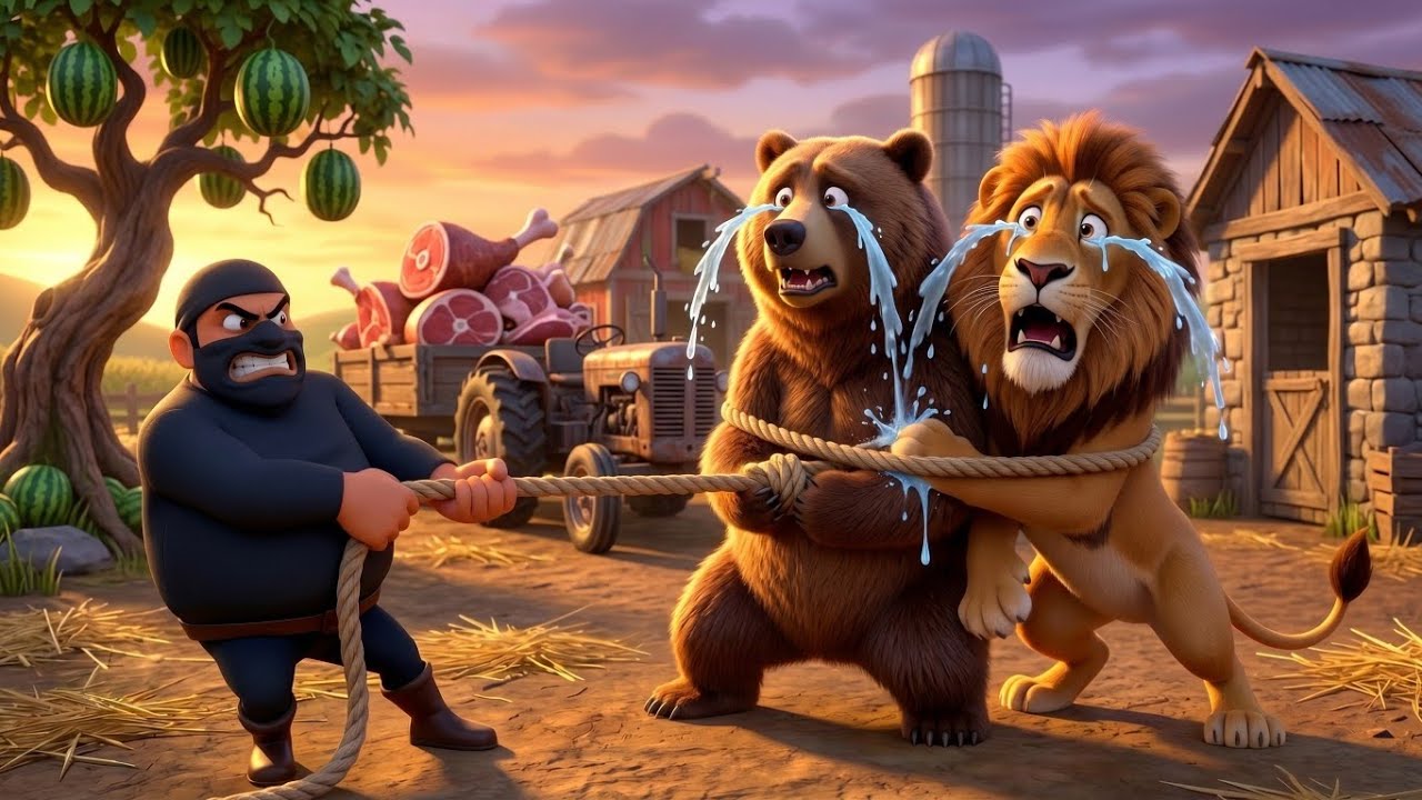 Thief in Old MacDonald's Farm | The Lost Lion & Bear Story | 3D Animation 🦁🐻