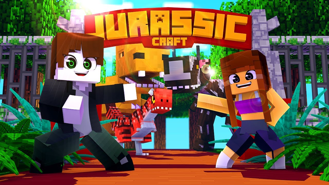SARAH E O PAPAI NO JURASSIC PARK MUNDO DOS DINOSSAUROS - Minecraft