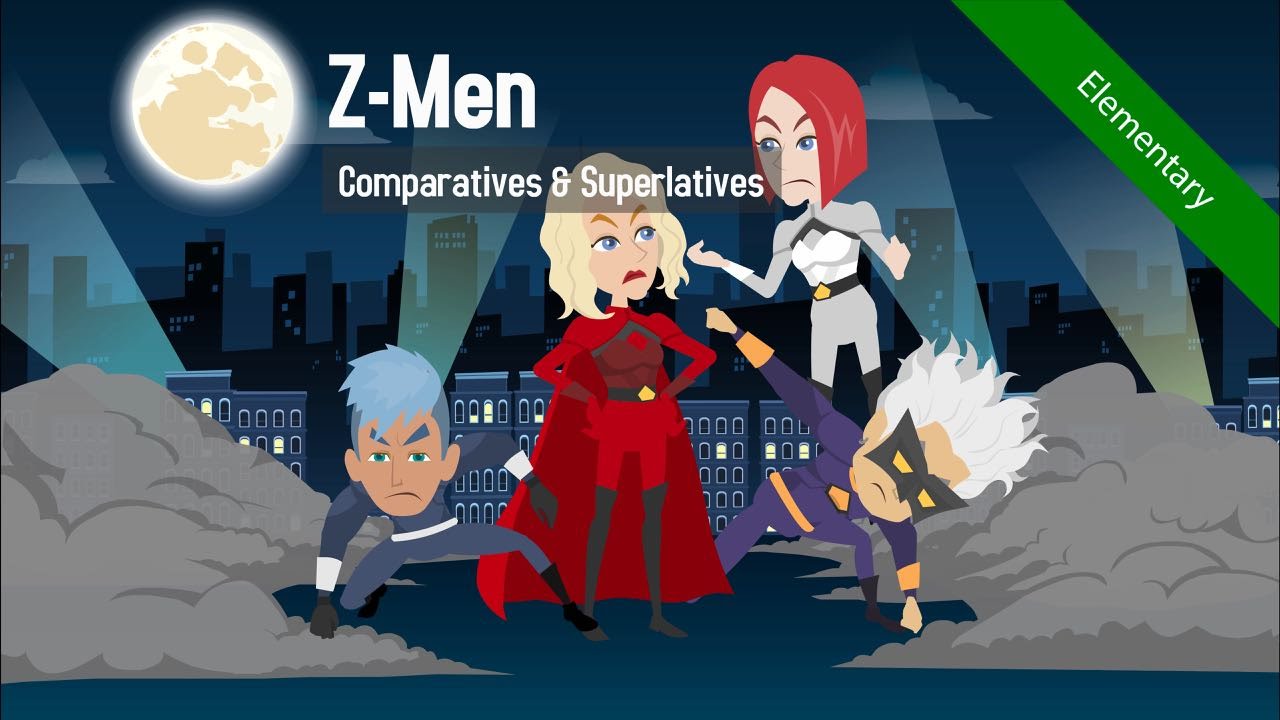 Comparative & Superlative Adjectives: Z-Men Superheroes (Exciting, thrilling & humours ESL Video)