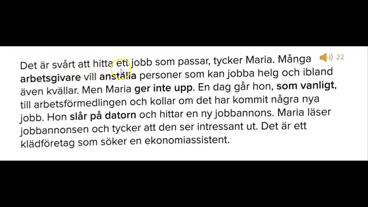 Maria behöver ett jobb