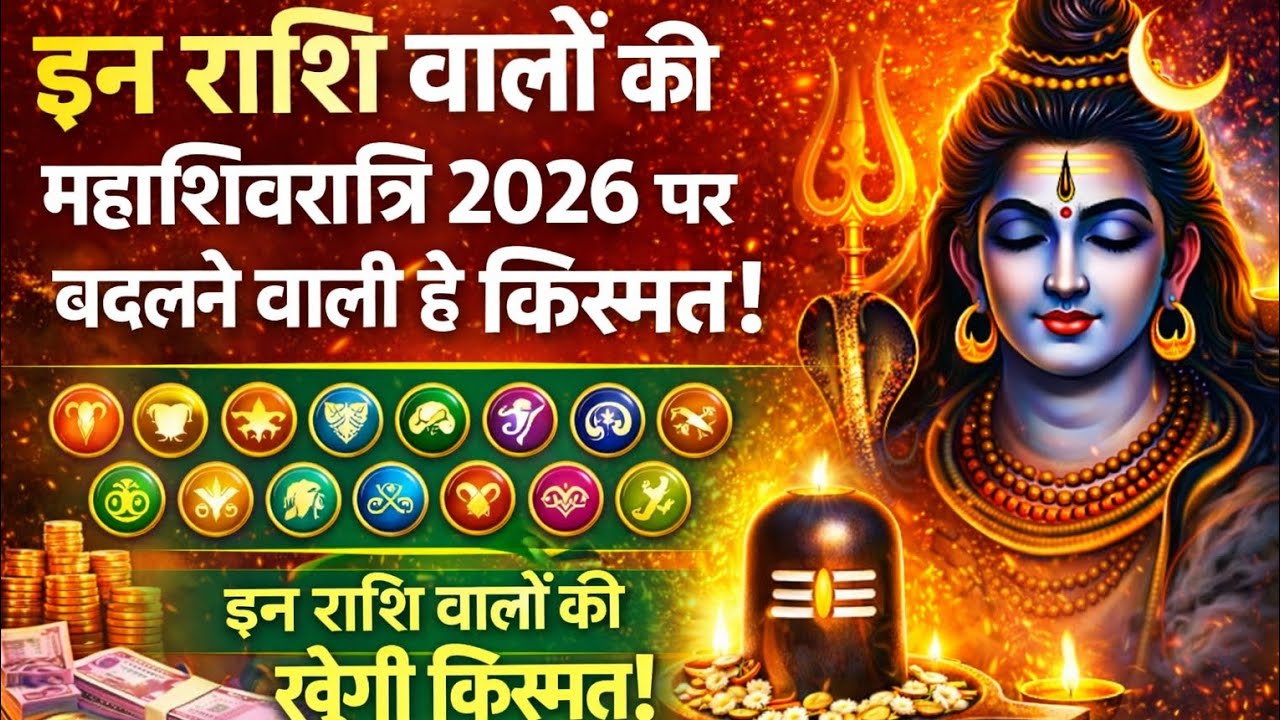 इन राशि वालों की महाशिवरात्रि 2026 पर बदलने वाली है किस्मत। धन और भाग्य योग। 