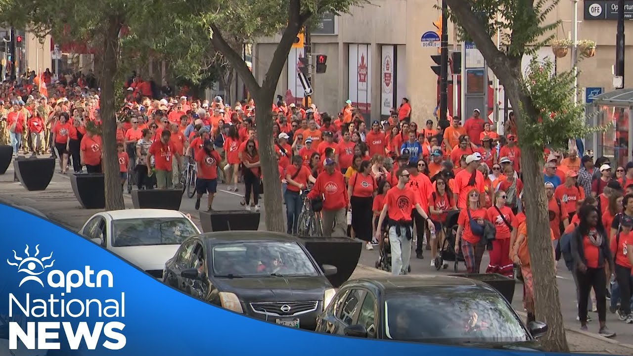 Thousands walk in honour of Orange Shirt Day in Winnipeg | APTN News