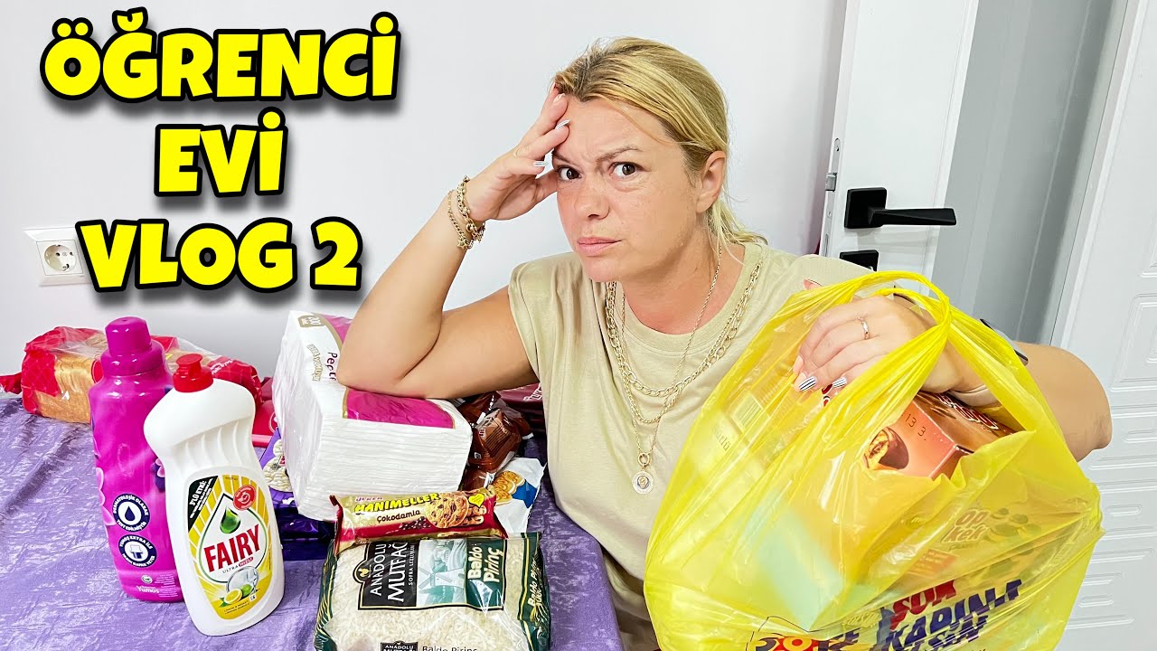 Okula Dönüş ! ÖĞRENCİ EVİ VLOG 2  Alışverişe Devam 🍫🛒🍏🍉