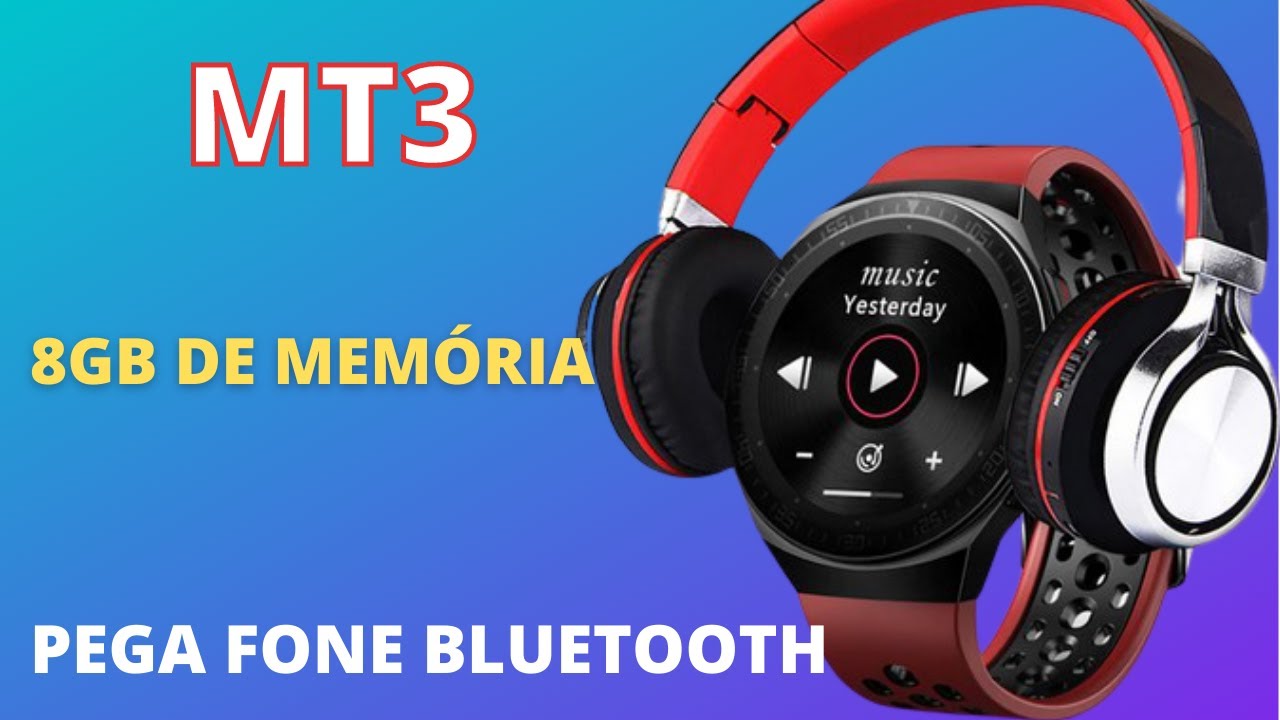 Smartwatch MT3: Acessível, tem 8GB de memória e conecta em fone bluetooth. Review e conexão no app.