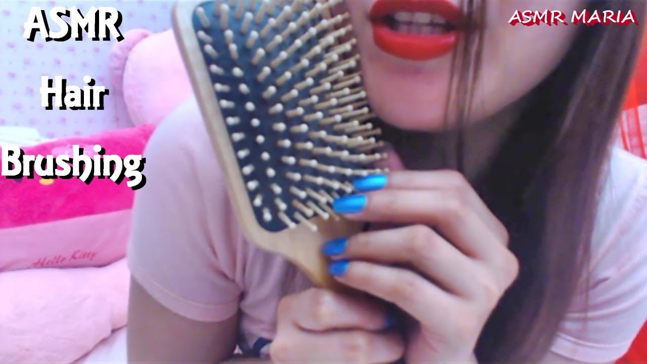 ASMR Hairbrushing and Whispering ASMR Maria
