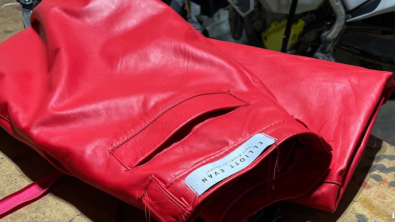Cutting and Sewing a pair of Red Leather Pants!!!