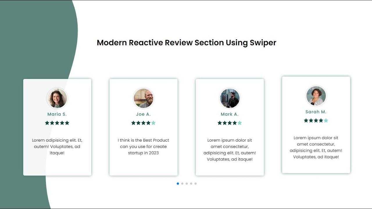 Modern Review Section with Swiper.js | Responsive Design Tutorial