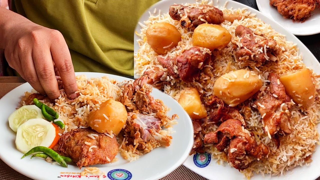 Eating Mutton Kacchi Biryani at Salam's Kitchen, Dhanmondi