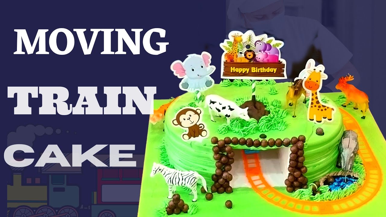 Train Cake jungle Theme|Live Train Cake|Train Cake Full Video Tutorial