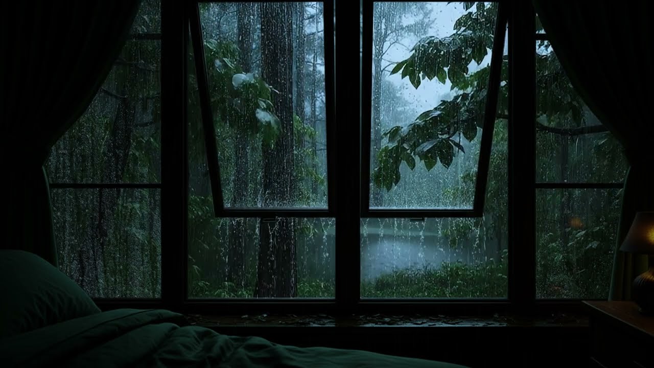 The Best Rain Sounds to Fall into Deep Sleep Fast | ASMR Rain on Forest Window to Reduce Stress