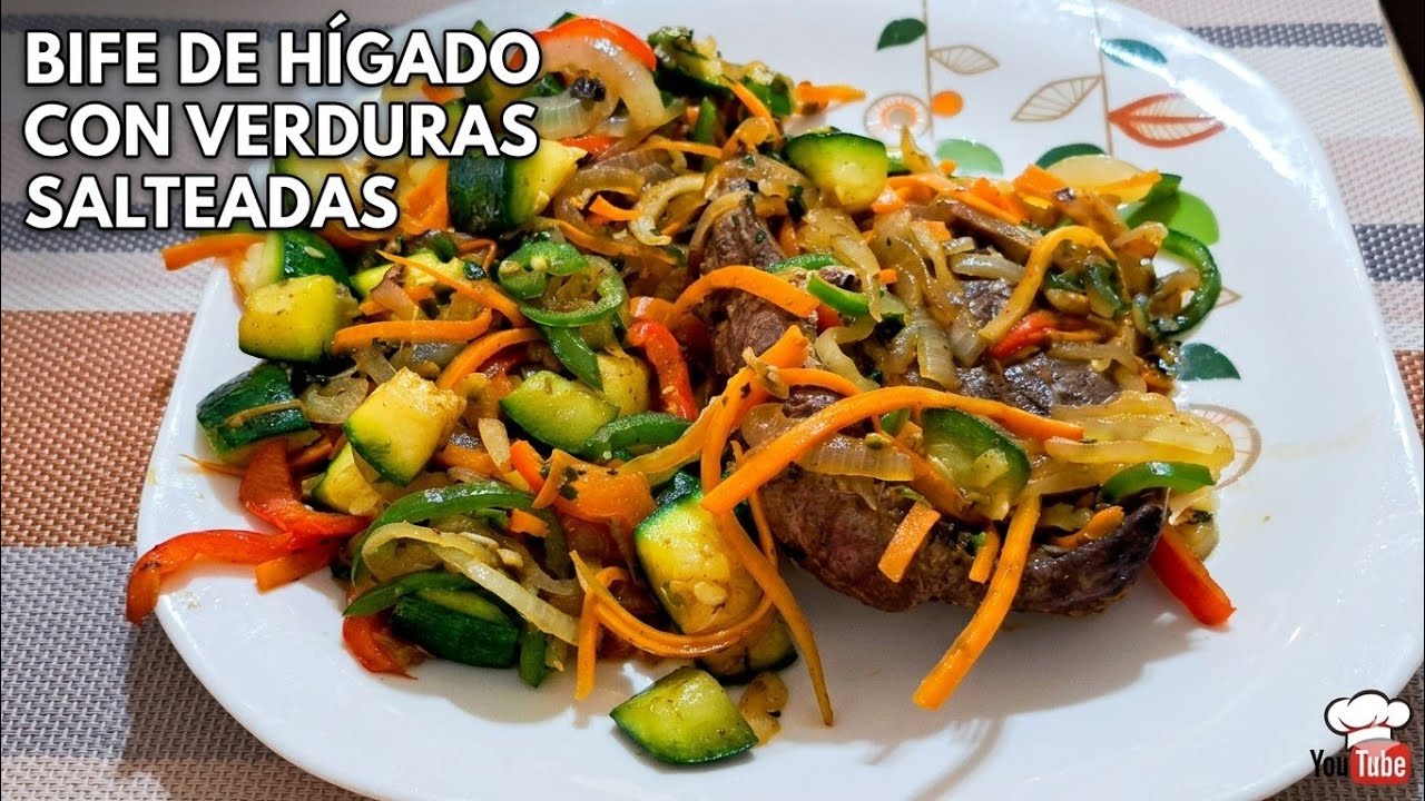 bife de hígado con verduras salteadas