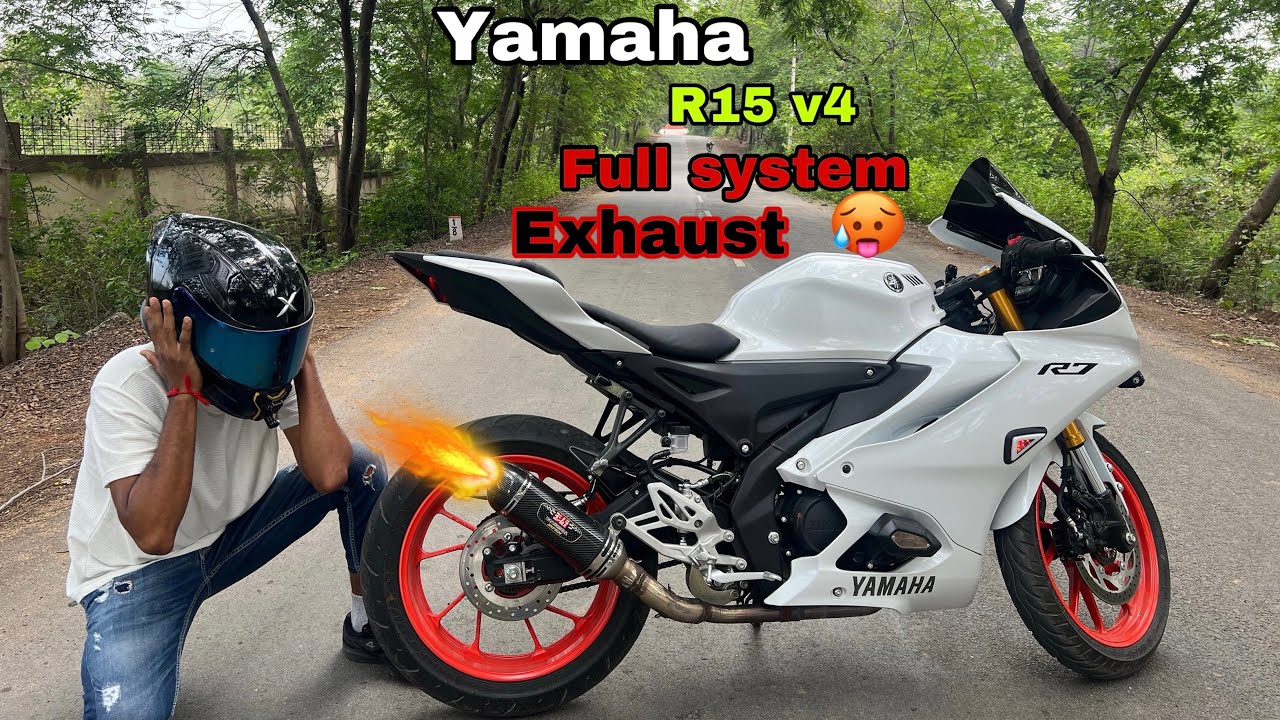 Yamaha r15 v4 full system exhaust 😱🥶 |yoshimura r77 🔥