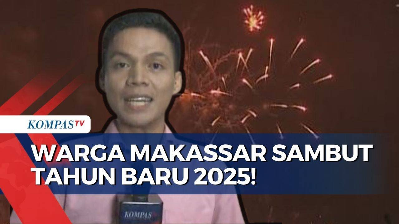 Hujan Deras Tak Kurangi Antusiasme Masyarakat Makassar Rayakan Malam Tahun Baru 2025