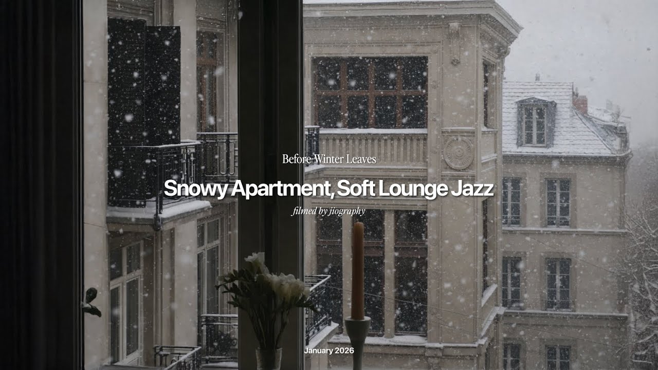 Зима, мягкий джаз | У окна европейской квартиры под снегом