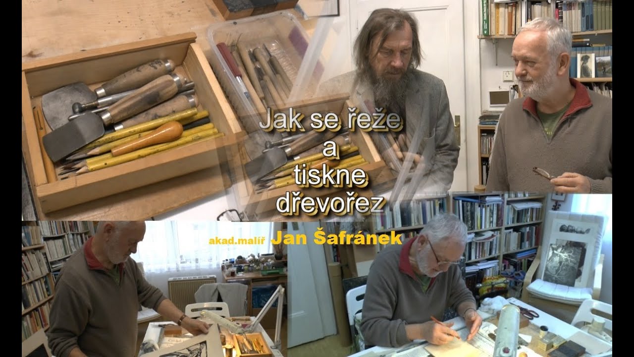 Jak se řeže a tiskne dřevořez (atelier akad.malíře Jana Šafránka)
