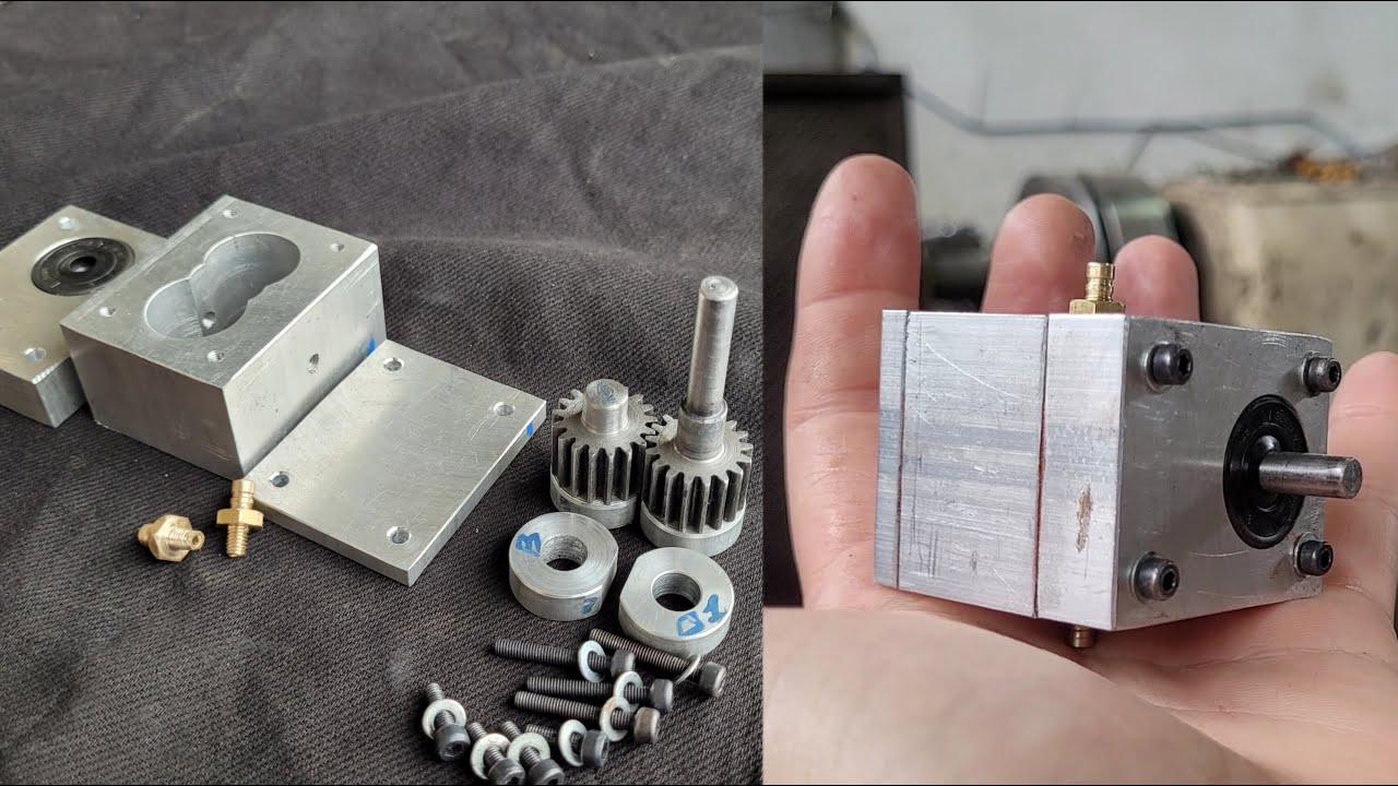 how to make a mini hydraulic pump? making external gear hydraulic pump - Diy rc mini hydraulic pump