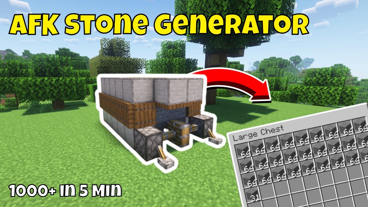 Minecraft | Simple AFK Stone Generator!