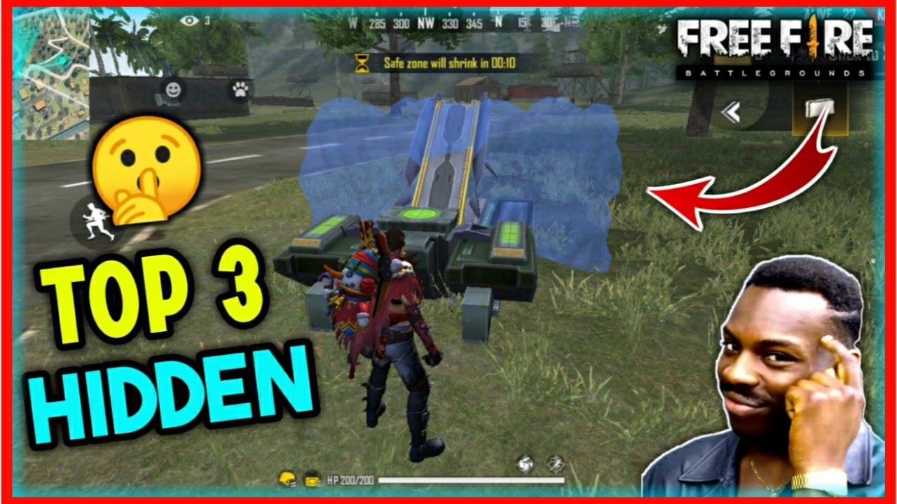 😱 Top 3 New Hidden Places In Free Fire - You Don't Know - Techno Banda